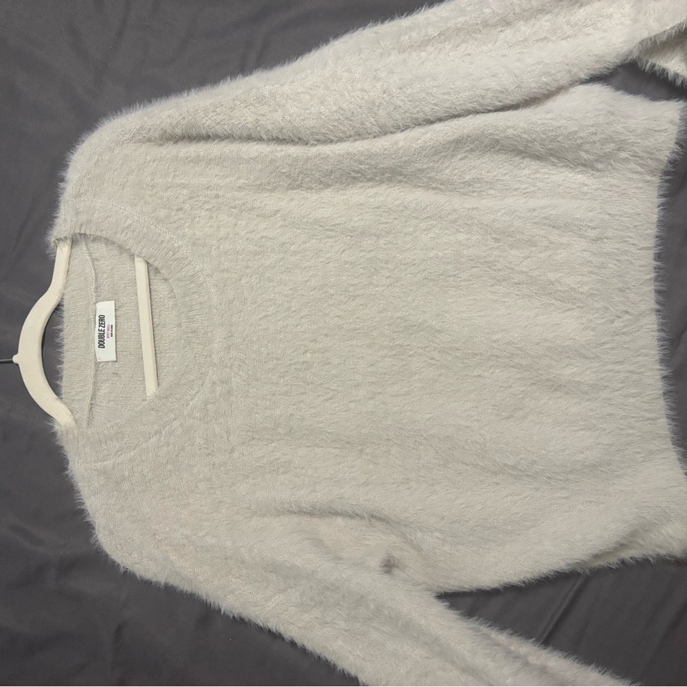 Cozy White Fuzzy Sweater